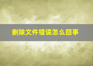 删除文件错误怎么回事