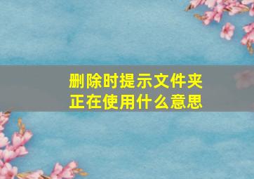 删除时提示文件夹正在使用什么意思