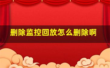 删除监控回放怎么删除啊