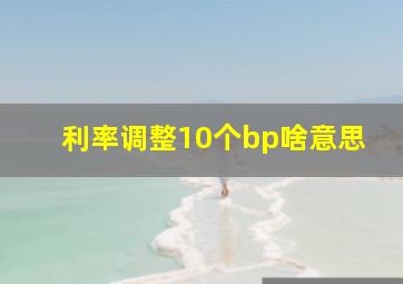 利率调整10个bp啥意思