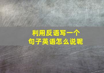 利用反语写一个句子英语怎么说呢