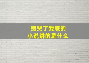 别哭了我装的小说讲的是什么