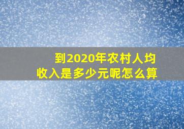 到2020年农村人均收入是多少元呢怎么算