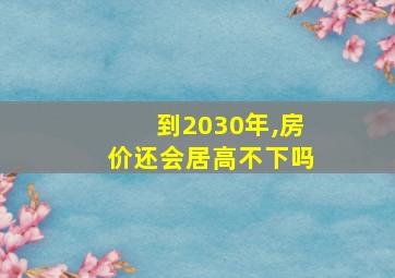 到2030年,房价还会居高不下吗