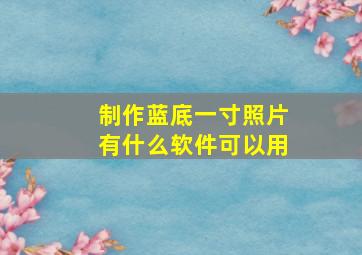 制作蓝底一寸照片有什么软件可以用