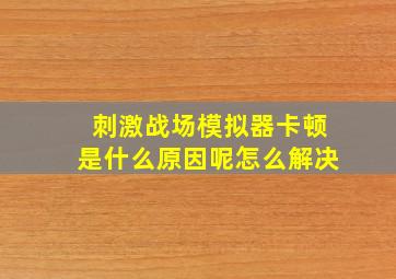 刺激战场模拟器卡顿是什么原因呢怎么解决