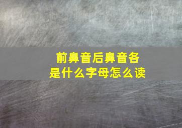 前鼻音后鼻音各是什么字母怎么读