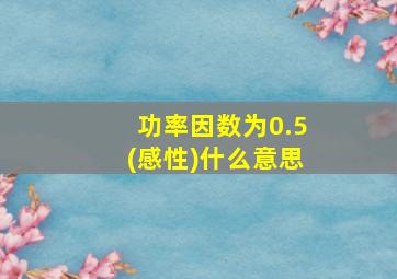 功率因数为0.5(感性)什么意思