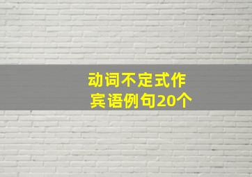 动词不定式作宾语例句20个