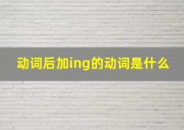 动词后加ing的动词是什么