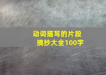 动词描写的片段摘抄大全100字