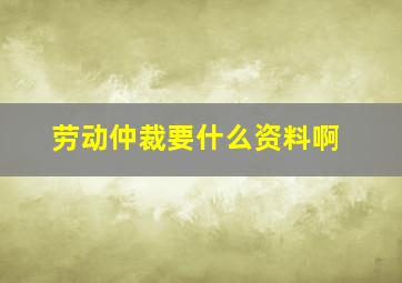 劳动仲裁要什么资料啊