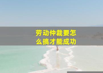 劳动仲裁要怎么搞才能成功