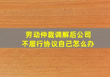 劳动仲裁调解后公司不履行协议自己怎么办