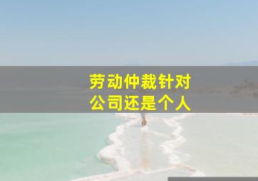 劳动仲裁针对公司还是个人