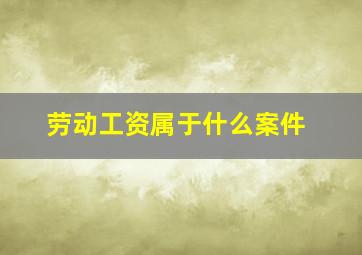 劳动工资属于什么案件