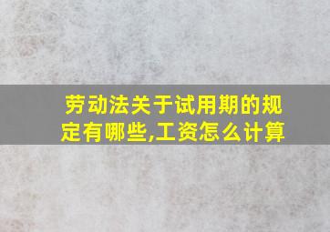 劳动法关于试用期的规定有哪些,工资怎么计算