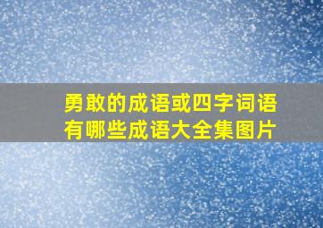 勇敢的成语或四字词语有哪些成语大全集图片