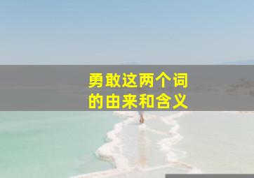 勇敢这两个词的由来和含义