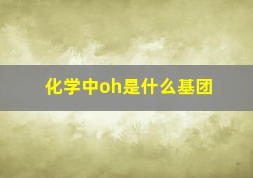 化学中oh是什么基团