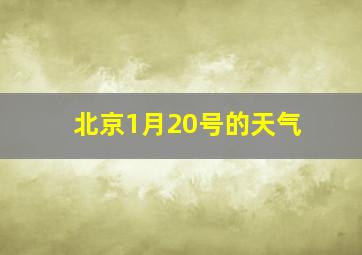 北京1月20号的天气