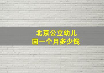 北京公立幼儿园一个月多少钱