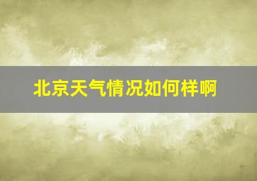 北京天气情况如何样啊