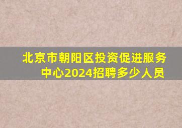 北京市朝阳区投资促进服务中心2024招聘多少人员