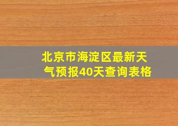 北京市海淀区最新天气预报40天查询表格