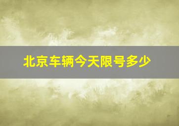 北京车辆今天限号多少