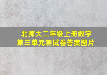 北师大二年级上册数学第三单元测试卷答案图片