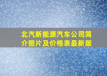 北汽新能源汽车公司简介图片及价格表最新版