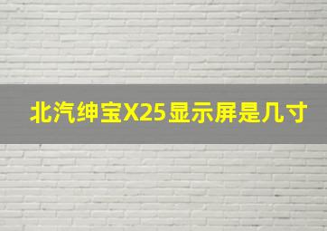 北汽绅宝X25显示屏是几寸