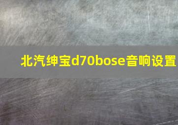 北汽绅宝d70bose音响设置