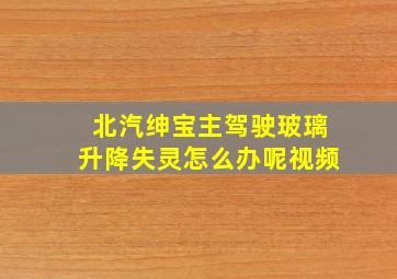 北汽绅宝主驾驶玻璃升降失灵怎么办呢视频