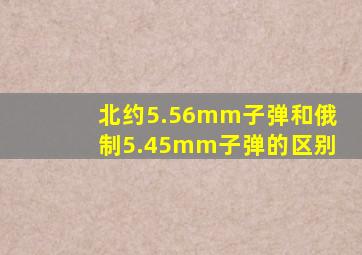 北约5.56mm子弹和俄制5.45mm子弹的区别