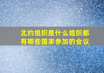 北约组织是什么组织都有哪些国家参加的会议