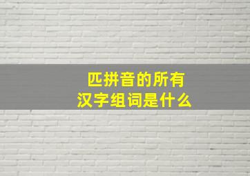 匹拼音的所有汉字组词是什么