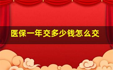 医保一年交多少钱怎么交