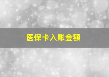 医保卡入账金额