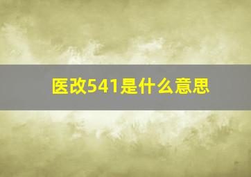 医改541是什么意思