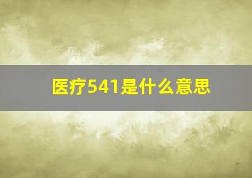 医疗541是什么意思