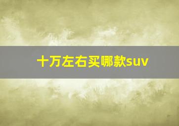 十万左右买哪款suv