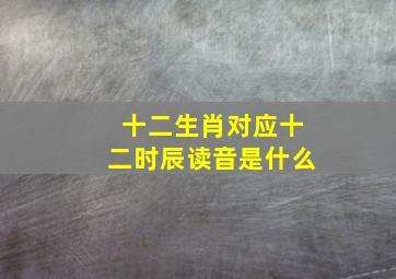 十二生肖对应十二时辰读音是什么