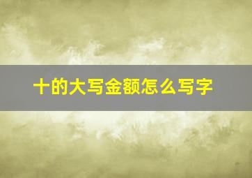 十的大写金额怎么写字