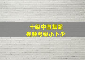 十级中国舞蹈视频考级小卜少