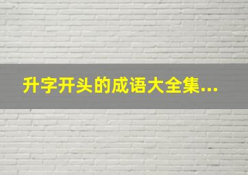 升字开头的成语大全集...