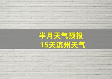 半月天气预报15天滨州天气