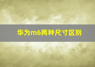 华为m6两种尺寸区别