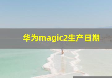 华为magic2生产日期